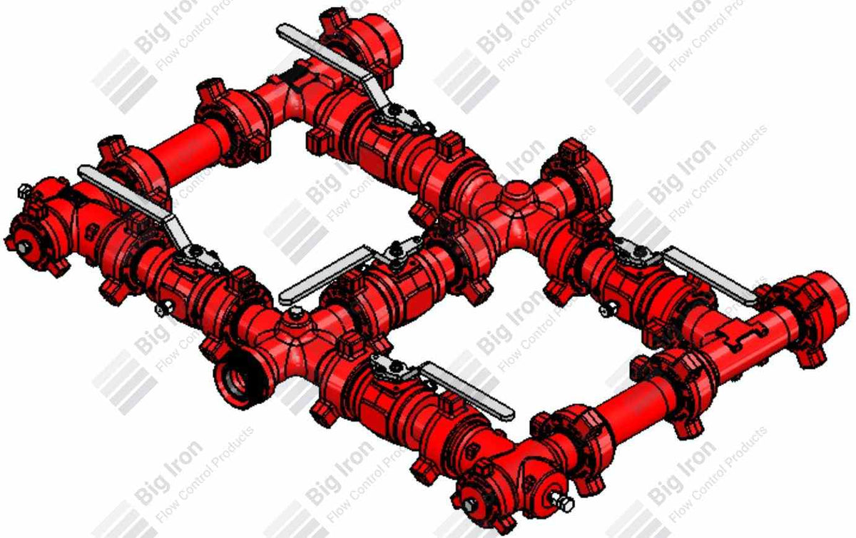 Choke Manifold, 2” 602, 5x Manual Ball Valve, 2x Pos, 6000 psi, Sour S ...